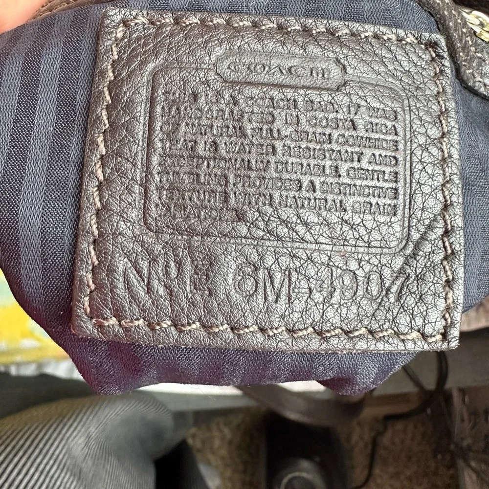 Coach brown Pebbled Leather Shoulder Bag